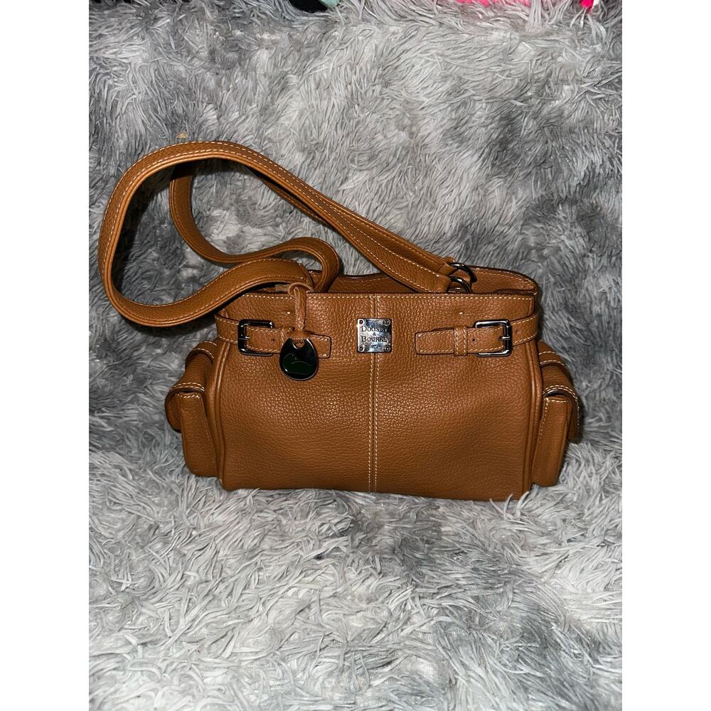 DOONEY & BOURKE Brown Pebbled Leather Satchel Bag Purse